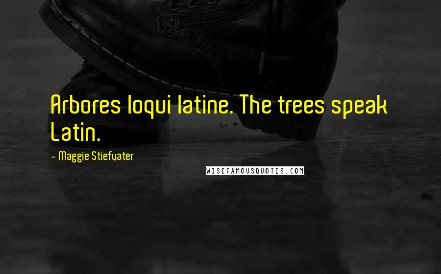 Maggie Stiefvater Quotes: Arbores loqui latine. The trees speak Latin.