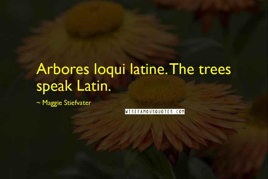 Maggie Stiefvater Quotes: Arbores loqui latine. The trees speak Latin.