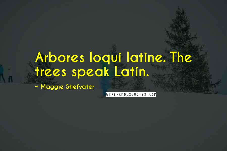 Maggie Stiefvater Quotes: Arbores loqui latine. The trees speak Latin.