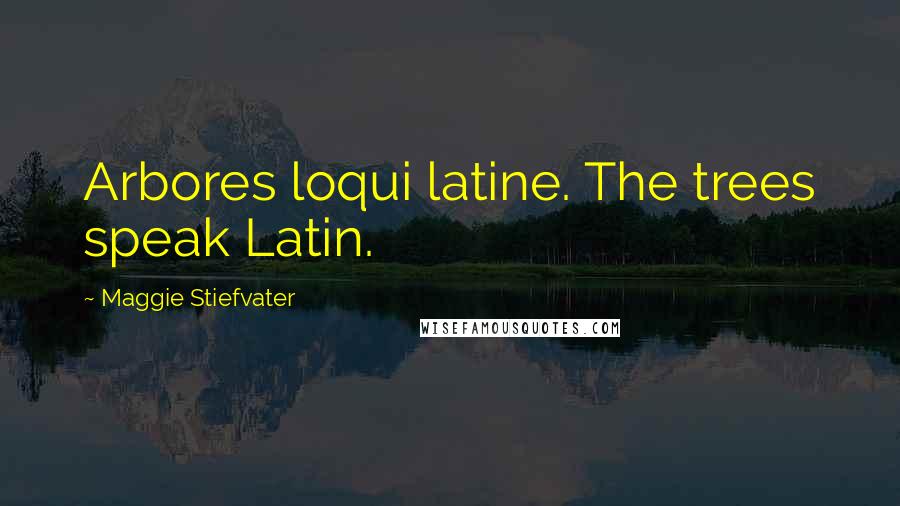 Maggie Stiefvater Quotes: Arbores loqui latine. The trees speak Latin.