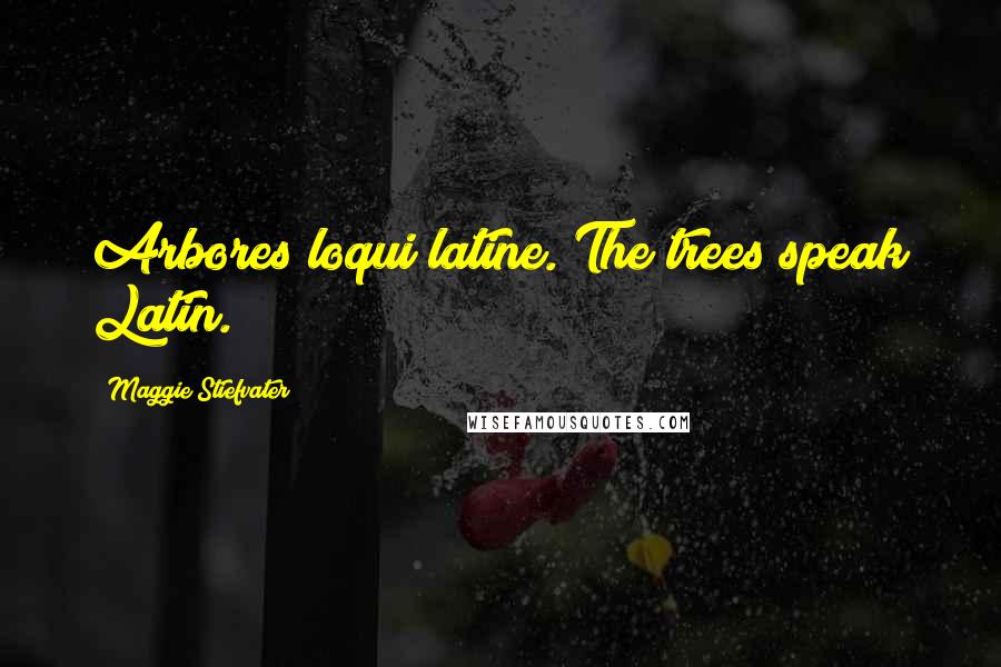 Maggie Stiefvater Quotes: Arbores loqui latine. The trees speak Latin.