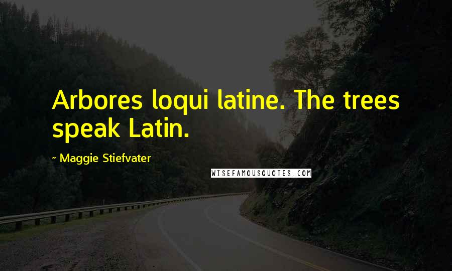 Maggie Stiefvater Quotes: Arbores loqui latine. The trees speak Latin.