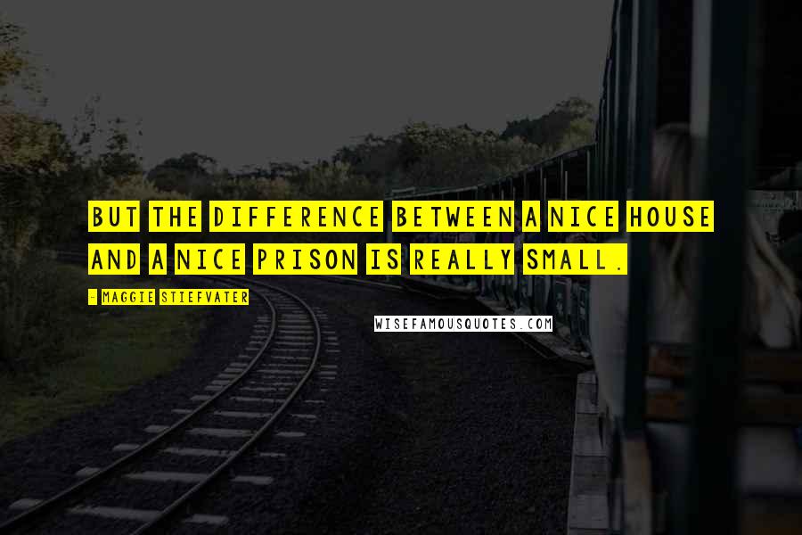 Maggie Stiefvater Quotes: But the difference between a nice house and a nice prison is really small.