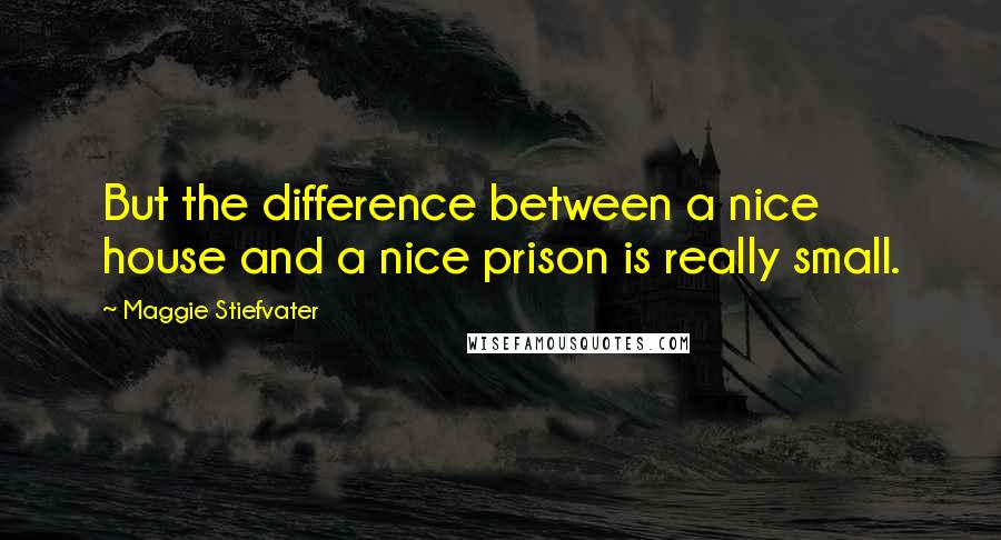 Maggie Stiefvater Quotes: But the difference between a nice house and a nice prison is really small.