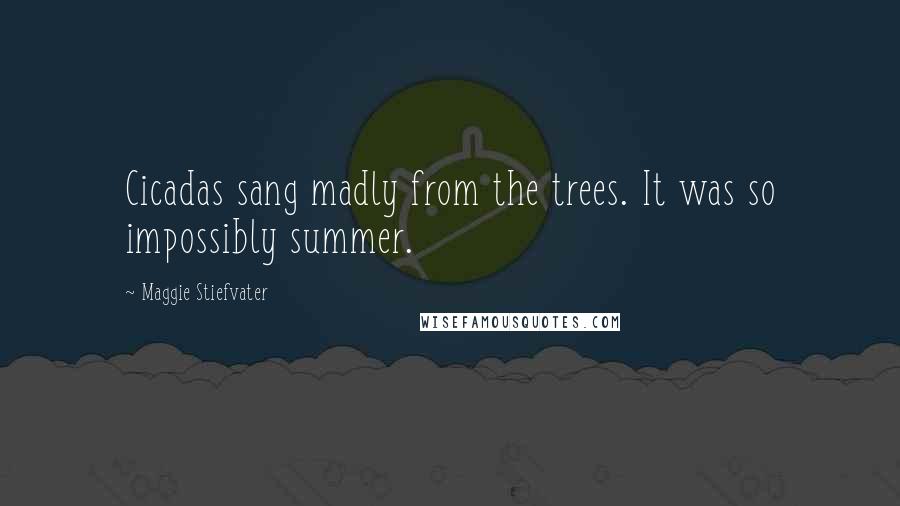 Maggie Stiefvater Quotes: Cicadas sang madly from the trees. It was so impossibly summer.