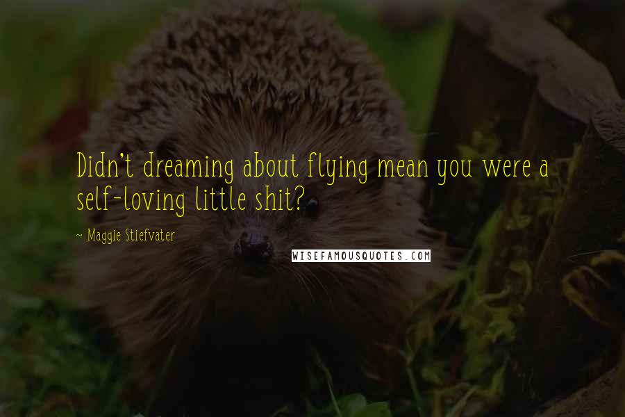 Maggie Stiefvater Quotes: Didn't dreaming about flying mean you were a self-loving little shit?