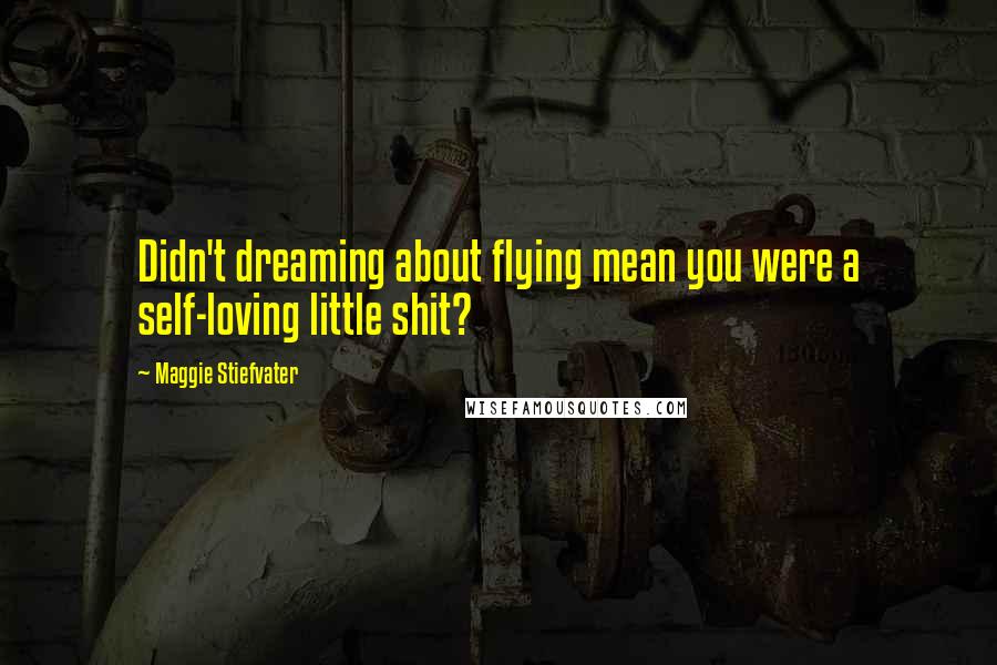 Maggie Stiefvater Quotes: Didn't dreaming about flying mean you were a self-loving little shit?