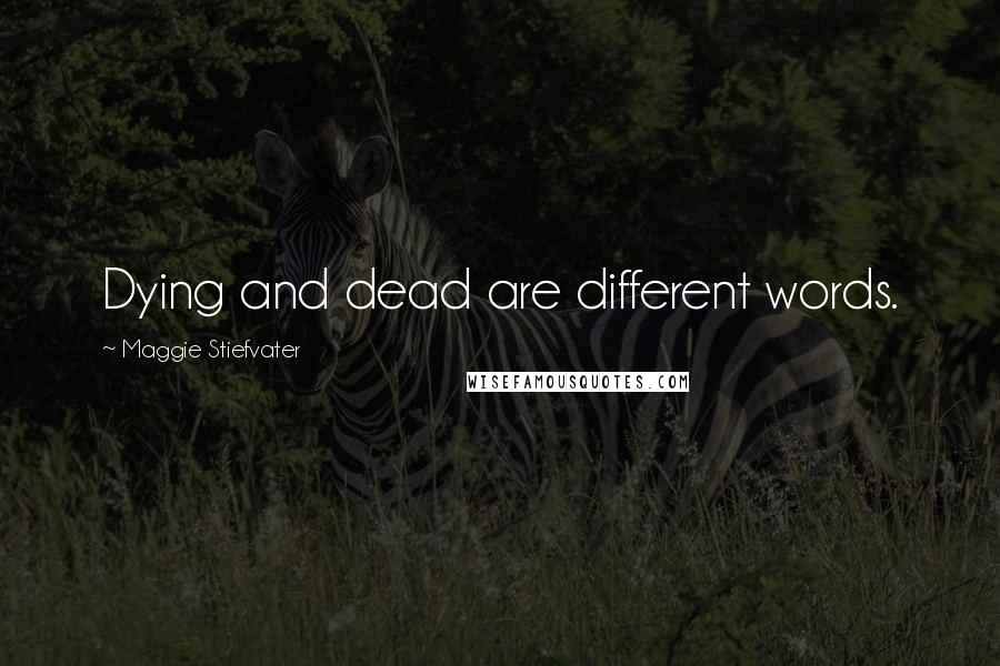 Maggie Stiefvater Quotes: Dying and dead are different words.