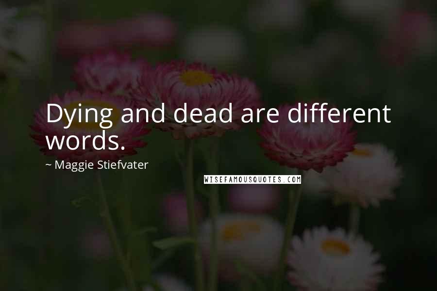 Maggie Stiefvater Quotes: Dying and dead are different words.