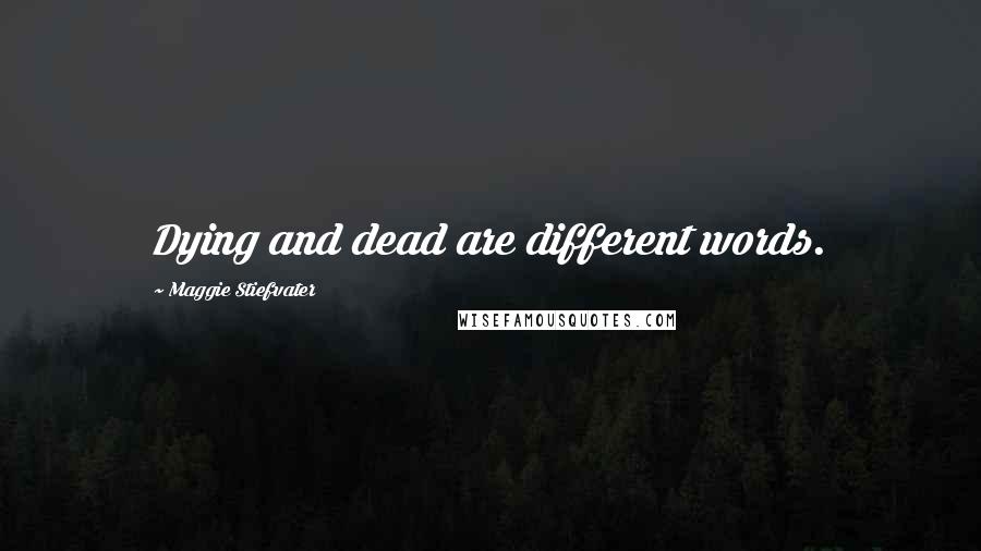 Maggie Stiefvater Quotes: Dying and dead are different words.