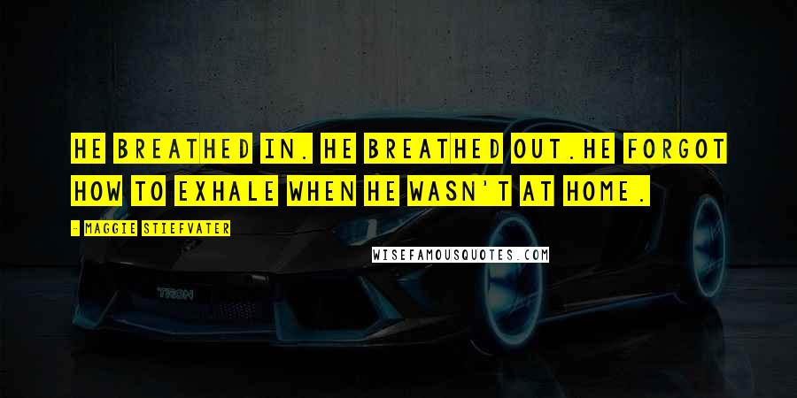 Maggie Stiefvater Quotes: He breathed in. He breathed out.He forgot how to exhale when he wasn't at home.