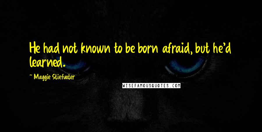 Maggie Stiefvater Quotes: He had not known to be born afraid, but he'd learned.