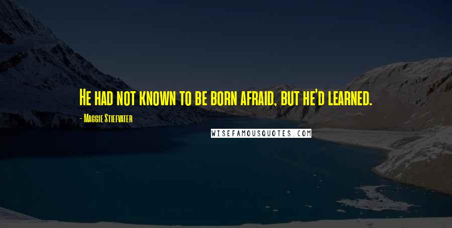 Maggie Stiefvater Quotes: He had not known to be born afraid, but he'd learned.