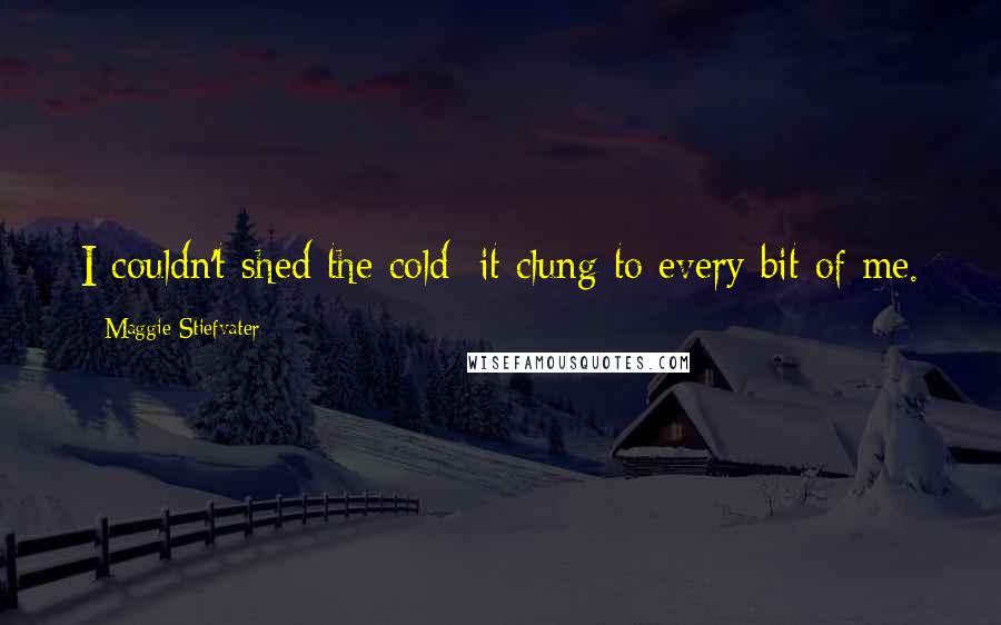 Maggie Stiefvater Quotes: I couldn't shed the cold; it clung to every bit of me.