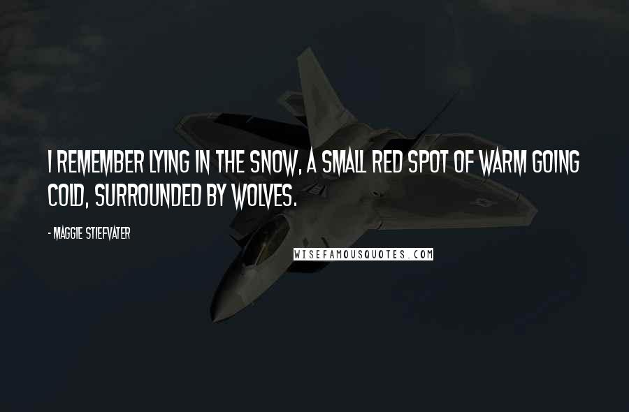 Maggie Stiefvater Quotes: I remember lying in the snow, a small red spot of warm going cold, surrounded by wolves.