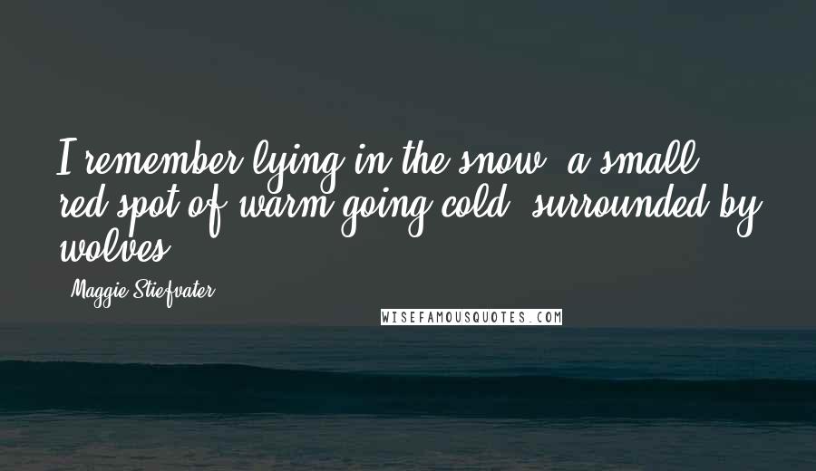 Maggie Stiefvater Quotes: I remember lying in the snow, a small red spot of warm going cold, surrounded by wolves.