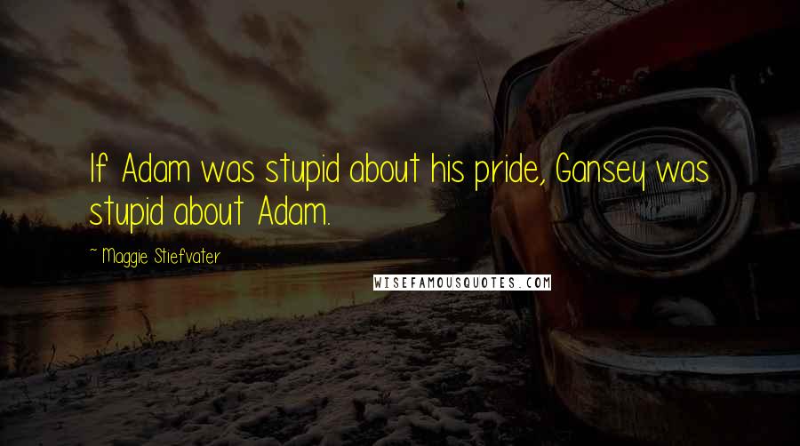 Maggie Stiefvater Quotes: If Adam was stupid about his pride, Gansey was stupid about Adam.