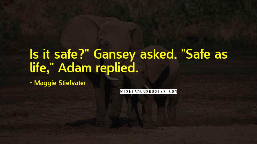 Maggie Stiefvater Quotes: Is it safe?" Gansey asked. "Safe as life," Adam replied.