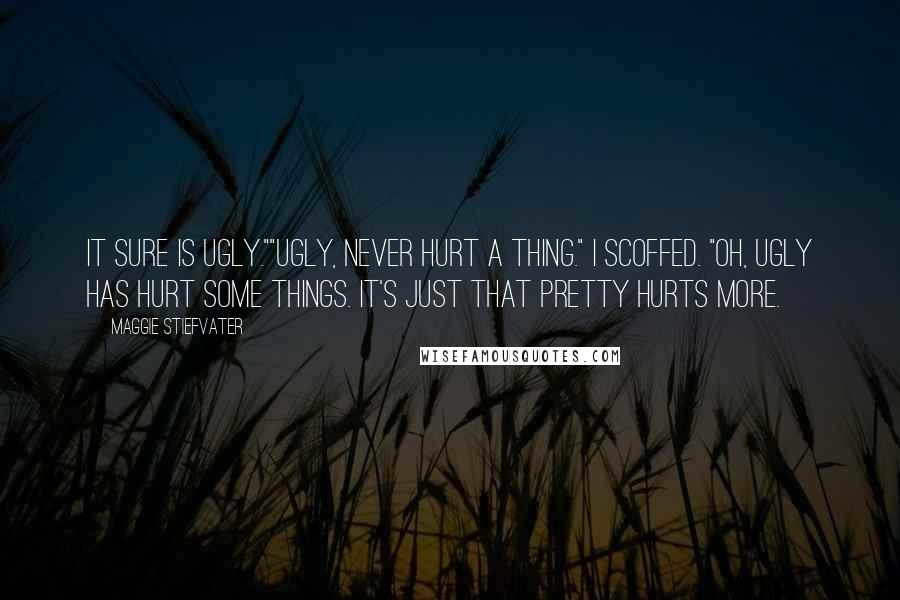 Maggie Stiefvater Quotes: It sure is ugly.""Ugly, never hurt a thing." I scoffed. "Oh, ugly has hurt some things. It's just that pretty hurts more.