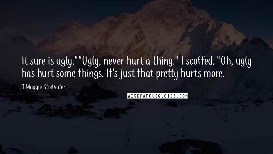 Maggie Stiefvater Quotes: It sure is ugly.""Ugly, never hurt a thing." I scoffed. "Oh, ugly has hurt some things. It's just that pretty hurts more.