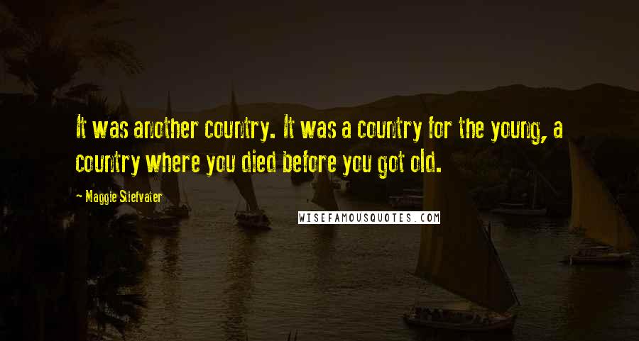 Maggie Stiefvater Quotes: It was another country. It was a country for the young, a country where you died before you got old.