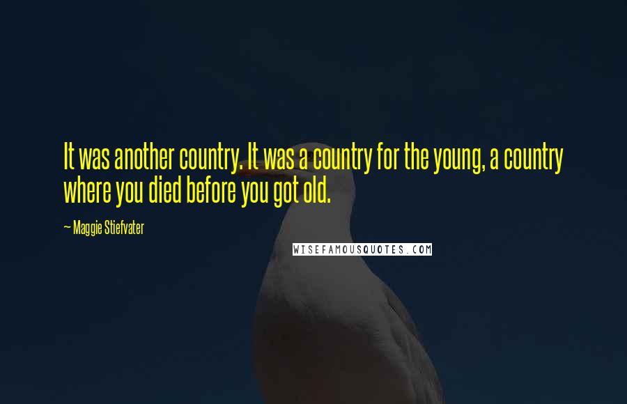 Maggie Stiefvater Quotes: It was another country. It was a country for the young, a country where you died before you got old.