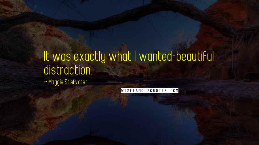 Maggie Stiefvater Quotes: It was exactly what I wanted-beautiful distraction.