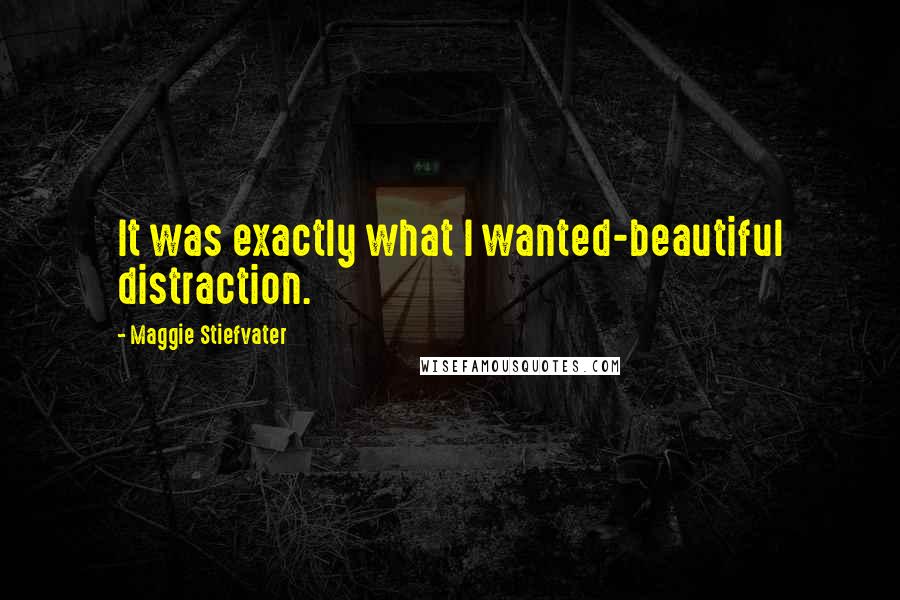 Maggie Stiefvater Quotes: It was exactly what I wanted-beautiful distraction.