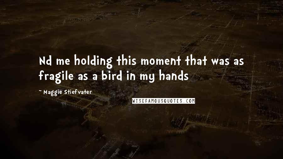 Maggie Stiefvater Quotes: Nd me holding this moment that was as fragile as a bird in my hands