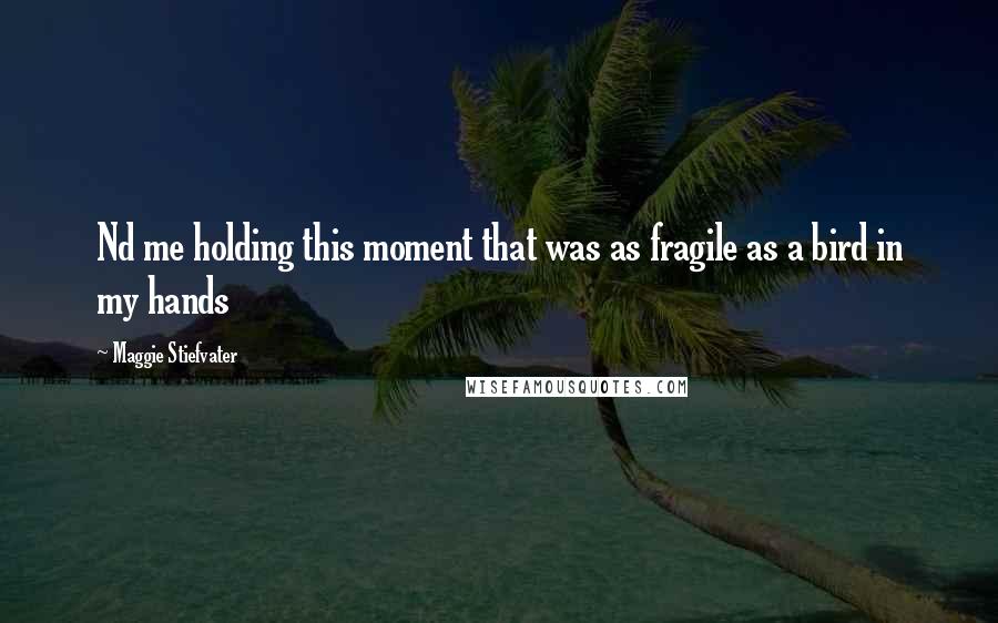 Maggie Stiefvater Quotes: Nd me holding this moment that was as fragile as a bird in my hands