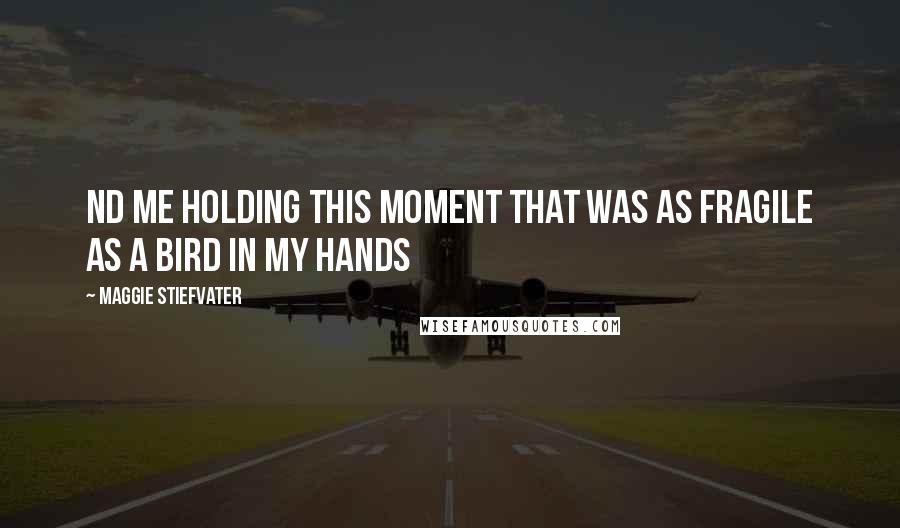 Maggie Stiefvater Quotes: Nd me holding this moment that was as fragile as a bird in my hands