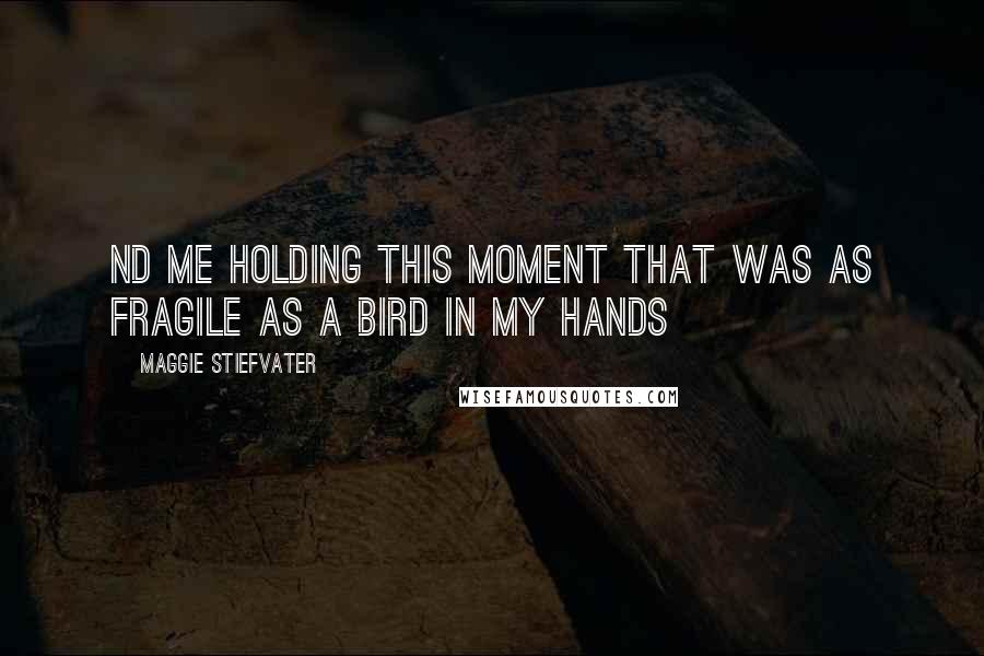 Maggie Stiefvater Quotes: Nd me holding this moment that was as fragile as a bird in my hands
