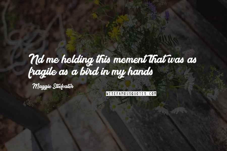 Maggie Stiefvater Quotes: Nd me holding this moment that was as fragile as a bird in my hands