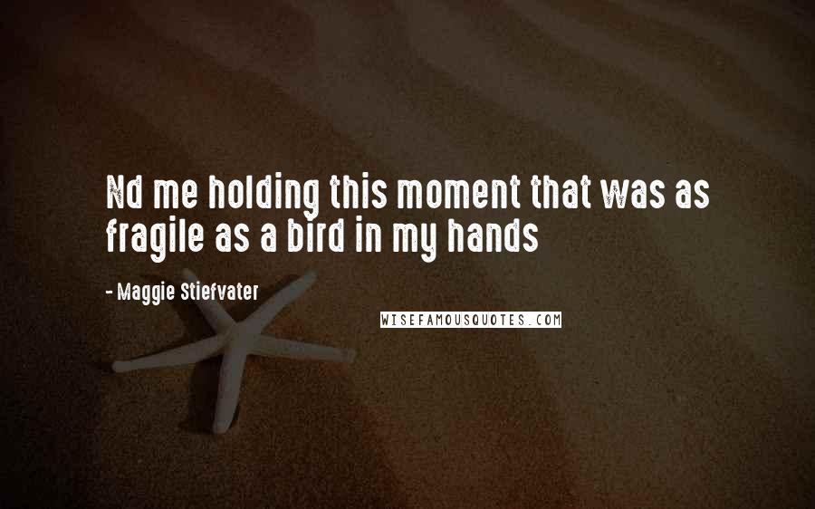 Maggie Stiefvater Quotes: Nd me holding this moment that was as fragile as a bird in my hands