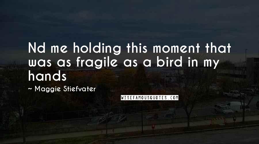 Maggie Stiefvater Quotes: Nd me holding this moment that was as fragile as a bird in my hands