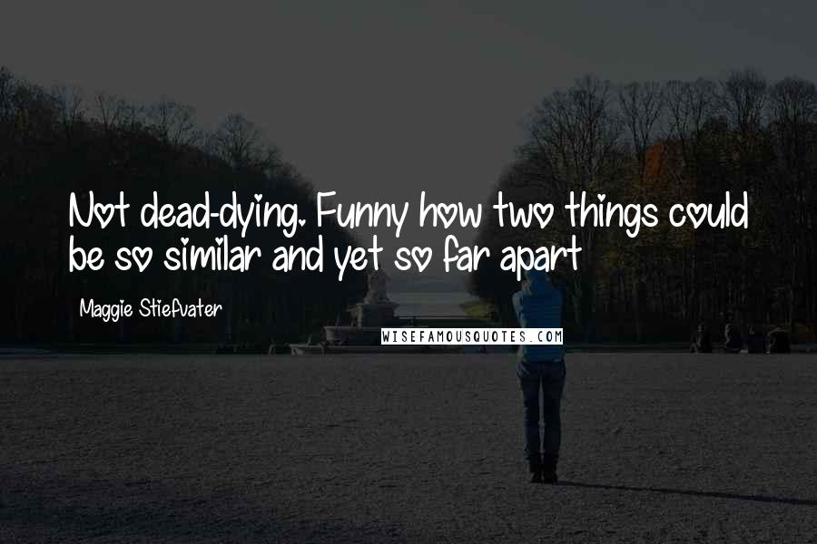 Maggie Stiefvater Quotes: Not dead-dying. Funny how two things could be so similar and yet so far apart