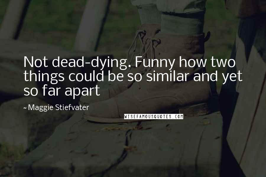 Maggie Stiefvater Quotes: Not dead-dying. Funny how two things could be so similar and yet so far apart