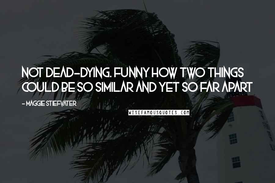 Maggie Stiefvater Quotes: Not dead-dying. Funny how two things could be so similar and yet so far apart