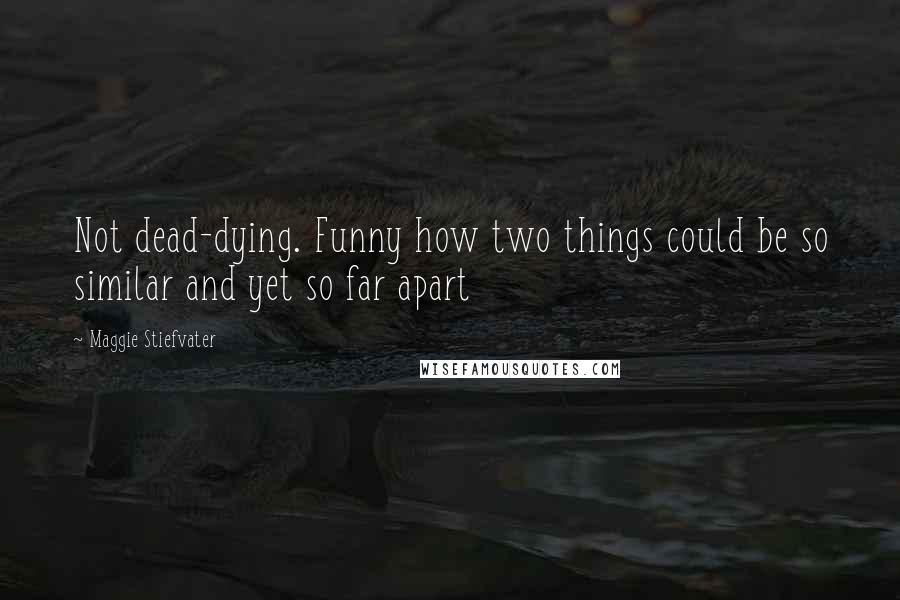 Maggie Stiefvater Quotes: Not dead-dying. Funny how two things could be so similar and yet so far apart