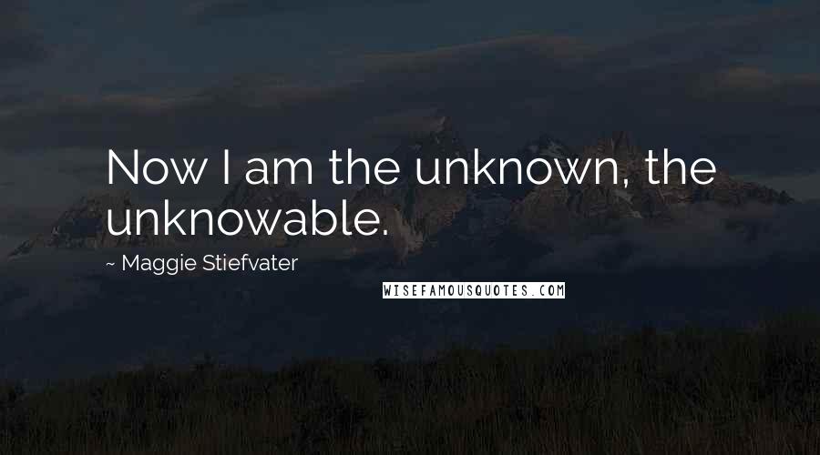 Maggie Stiefvater Quotes: Now I am the unknown, the unknowable.