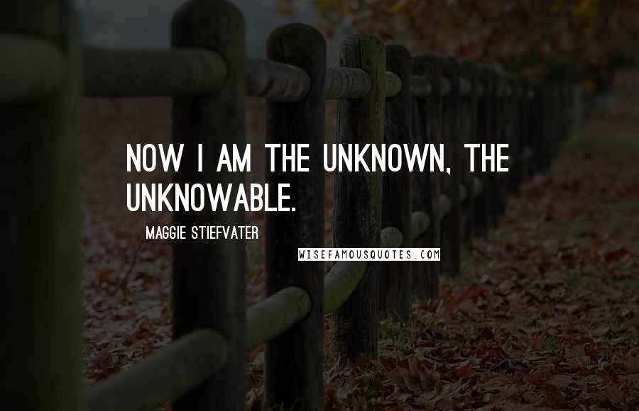 Maggie Stiefvater Quotes: Now I am the unknown, the unknowable.