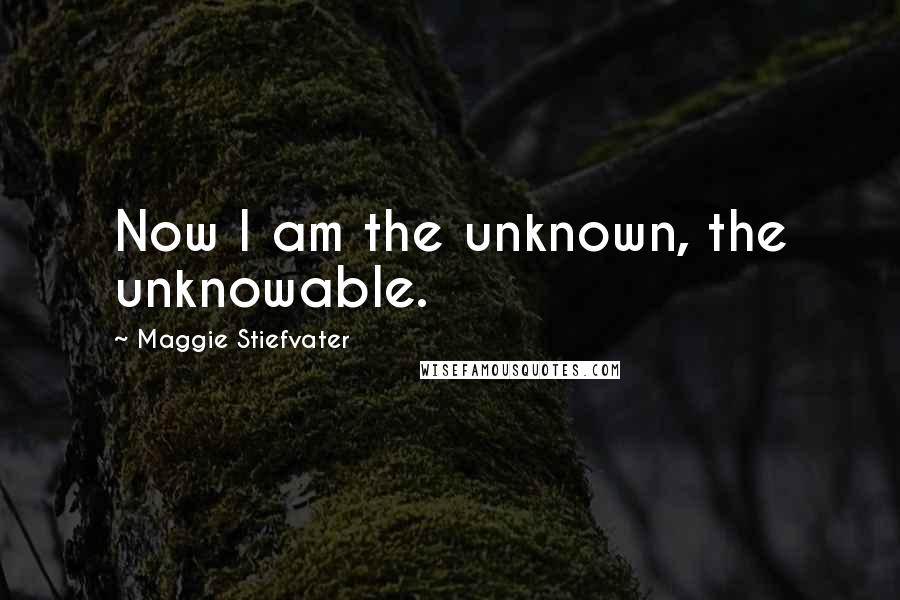 Maggie Stiefvater Quotes: Now I am the unknown, the unknowable.