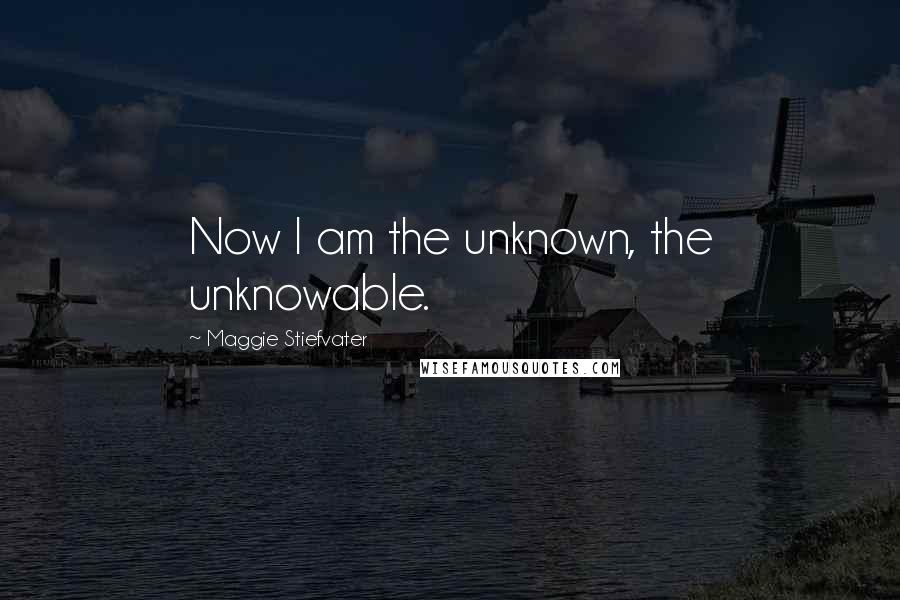 Maggie Stiefvater Quotes: Now I am the unknown, the unknowable.