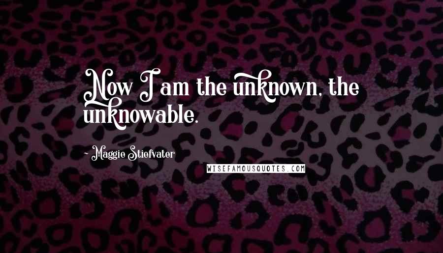 Maggie Stiefvater Quotes: Now I am the unknown, the unknowable.