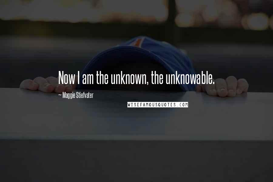 Maggie Stiefvater Quotes: Now I am the unknown, the unknowable.