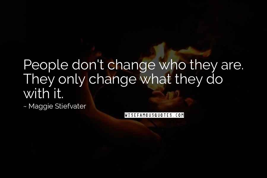 Maggie Stiefvater Quotes: People don't change who they are. They only change what they do with it.