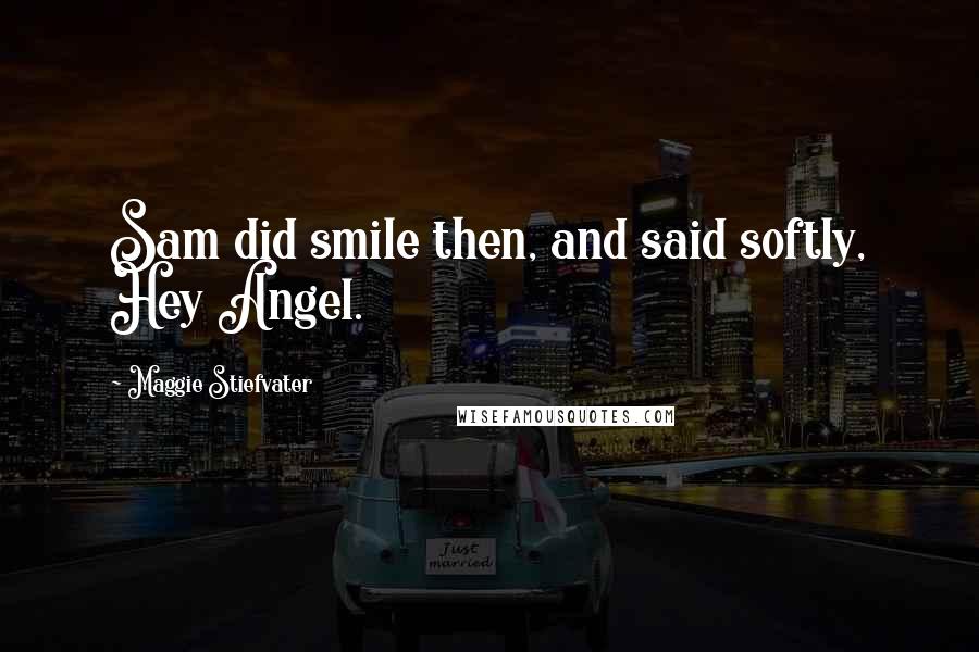 Maggie Stiefvater Quotes: Sam did smile then, and said softly, Hey Angel.