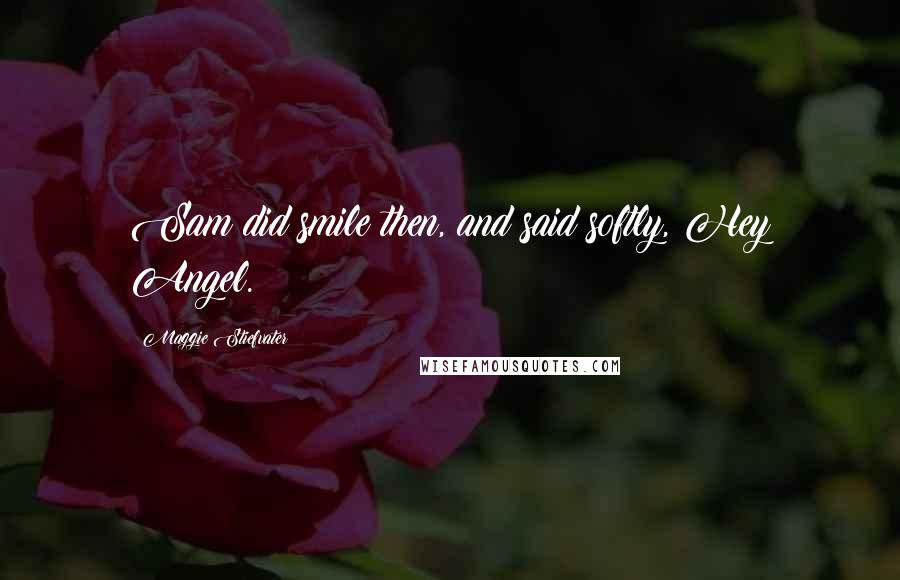 Maggie Stiefvater Quotes: Sam did smile then, and said softly, Hey Angel.