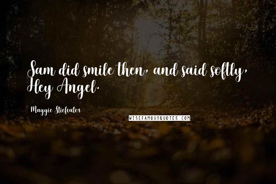 Maggie Stiefvater Quotes: Sam did smile then, and said softly, Hey Angel.