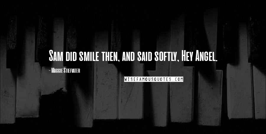 Maggie Stiefvater Quotes: Sam did smile then, and said softly, Hey Angel.